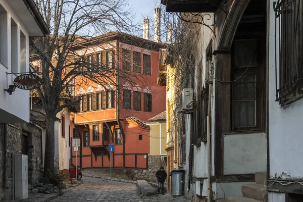 Plovdiv Bulgaria Febrero 2019 Casas Del Siglo Xix Reserva Arquitectónica —  Fotos de Stock