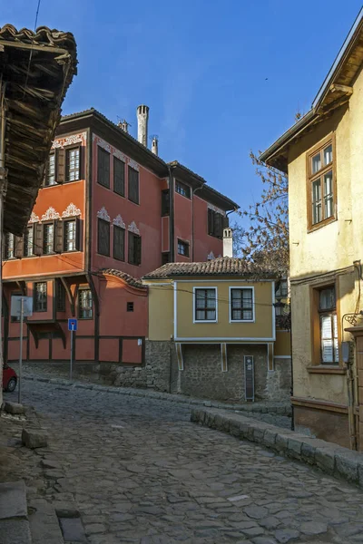 Plovdiv Bulgária Fevereiro 2019 Casas Século Xix Reserva Arquitetônica Histórica — Fotografia de Stock
