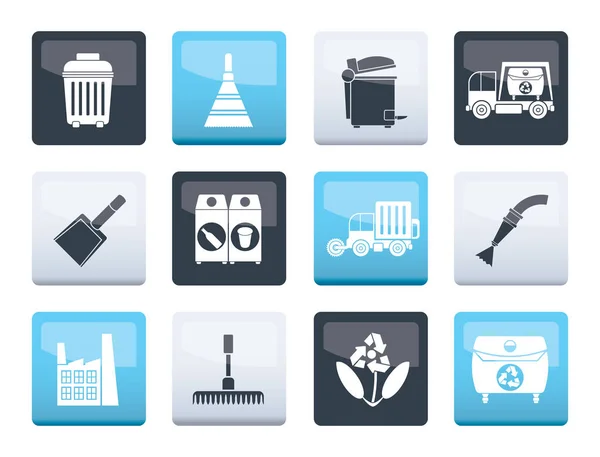 Schoonmaken Van Industrie Milieu Set Icons Kleur Achtergrond Vector Icon — Stockvector