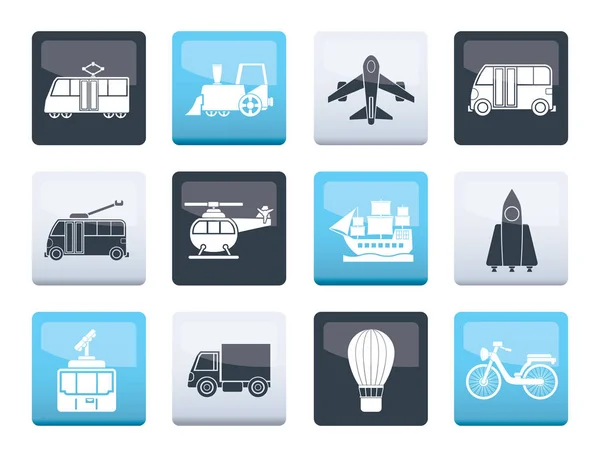 Iconos Viaje Transporte Sobre Fondo Color Conjunto Iconos Vectoriales — Archivo Imágenes Vectoriales