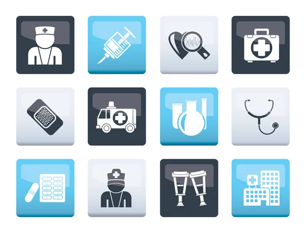 Iconos Medicina Salud Sobre Fondo Color Conjunto Iconos Vectoriales — Vector de stock