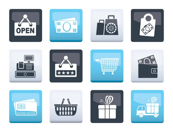 Shopping Retail Icons Color Background Vector Icon Set Royalty Free Stock Illustrations