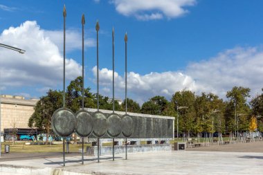 Thessaloniki, Yunanistan - 30 Eylül 2017: İskender büyük anıt Selanik şehir, orta Makedonya, Yunanistan