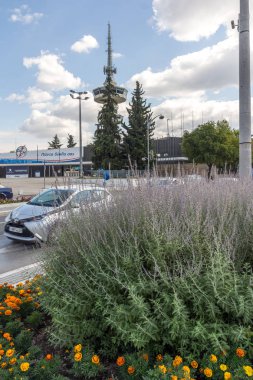 Thessaloniki, Yunanistan - 30 Eylül 2017: Ote Tower Selanik şehir, orta Makedonya, Yunanistan