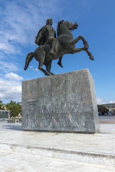 Thessaloniki Grecia Septiembre 2017 Alejandro Magno Monumento Ciudad Tesalónica Macedonia — Foto de Stock
