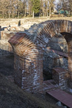 Gün batımı görünümü antik termal banyoları, Diocletianopolis, Hisarya kasaba, Plovdiv Bölge, Bulgaristan