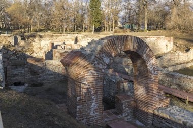 Gün batımı görünümü antik termal banyoları, Diocletianopolis, Hisarya kasaba, Plovdiv Bölge, Bulgaristan