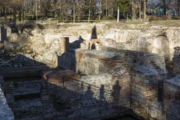 Vista Sul Tramonto Delle Antiche Terme Diocleziano Città Hisarya Regione — Foto Stock