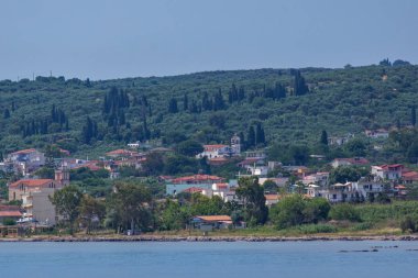 Kyllini, Yunanistan - 28 Mayıs 2015: Panoramik şehir Kyllini, Peloponnese, Batı Yunanistan 