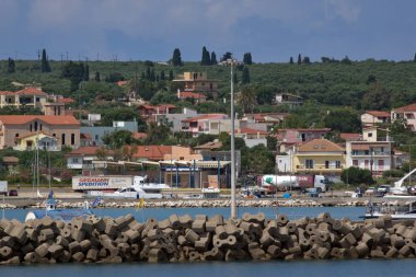 Kyllini, Yunanistan - 28 Mayıs 2015: Panoramik şehir Kyllini, Peloponnese, Batı Yunanistan 