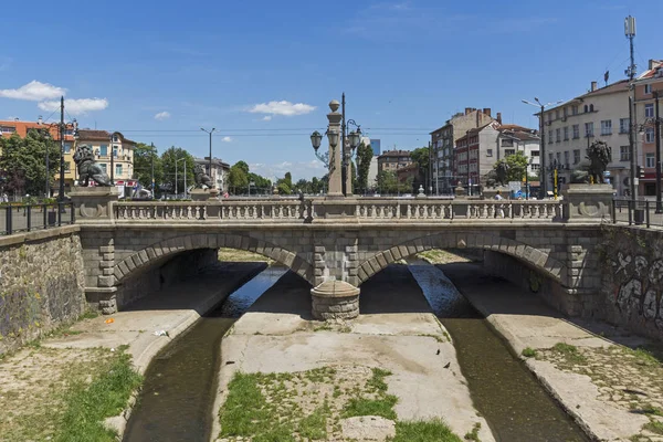 Sofia Bulgaristan Mayıs 2018 Aslan Panorama Köprüden Vladaya Nehir Sofia — Stok fotoğraf