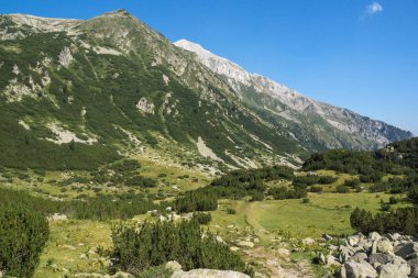 Yaz manzara Vihren tepe, Pirin Dağı, Bulgaristan