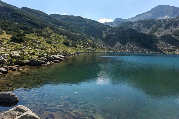 Zomer Landschap Van Chainbridge Vissemeren Banderishki Chukar Piek Pirin Gebergte — Stockfoto