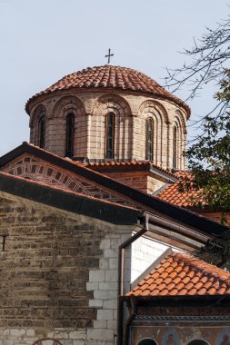 Bachkovo Manastırı, Bulgaristan - 4 Şubat 2019: Ortaçağ Bachkovo Manastırı Dormition Tanrı, Bulgaristan annenin binalarda