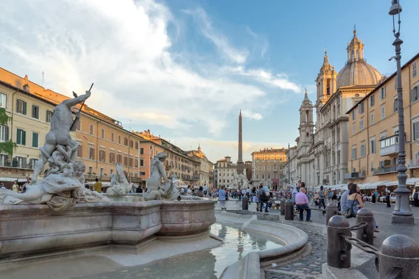 Roma Italia Junio 2017 Increíble Vista Atardecer Piazza Navona Ciudad — Foto de Stock