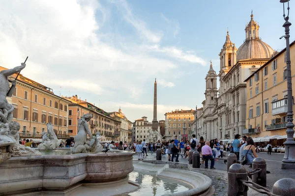 Roma Italia Junio 2017 Increíble Vista Atardecer Piazza Navona Ciudad — Foto de Stock