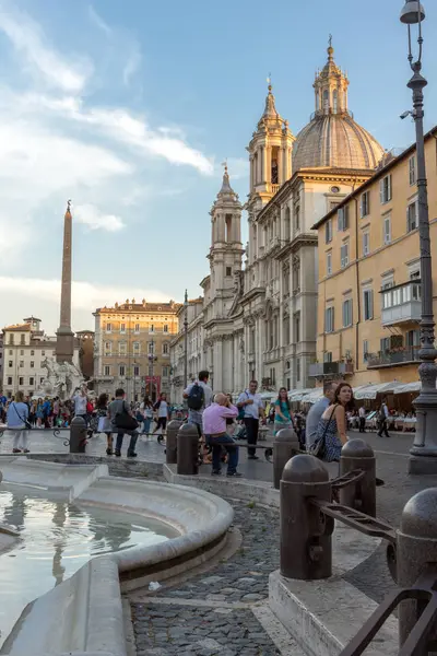 Rom Italien Juni 2017 Fantastisk Solnedgång Utsikt Över Piazza Navona — Stockfoto