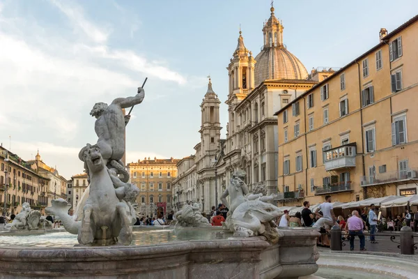 Rom Italien Juni 2017 Fantastisk Solnedgång Utsikt Över Piazza Navona — Stockfoto