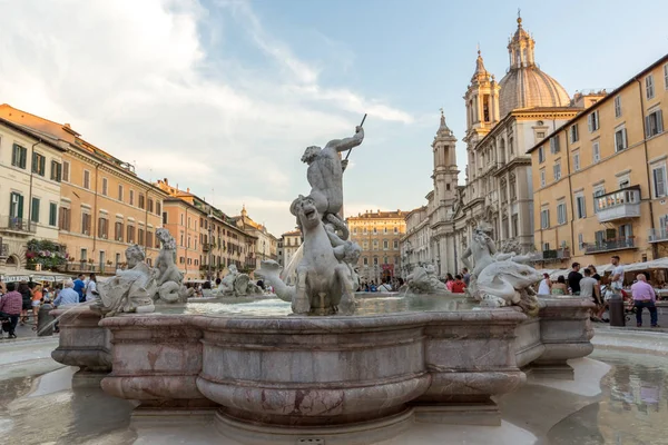 Rom Italien Juni 2017 Fantastisk Solnedgång Utsikt Över Piazza Navona — Stockfoto