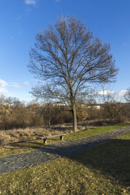 Gün batımı görünümü Park şehir Hisarya, Plovdiv Bölge, Bulgaristan