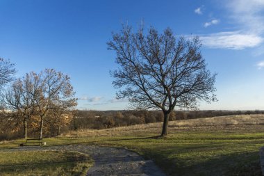 Gün batımı görünümü Park şehir Hisarya, Plovdiv Bölge, Bulgaristan