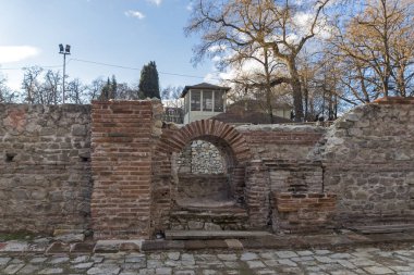 Gün batımı görünümü antik termal banyoları, Diocletianopolis, Hisarya kasaba, Plovdiv Bölge, Bulgaristan