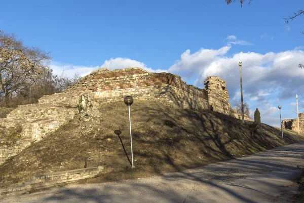 Veduta Tramonto Delle Rovine Delle Fortificazioni Dell Antica Città Romana — Foto Stock