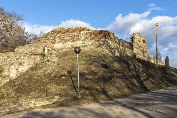 Veduta Tramonto Delle Rovine Delle Fortificazioni Dell Antica Città Romana — Foto Stock