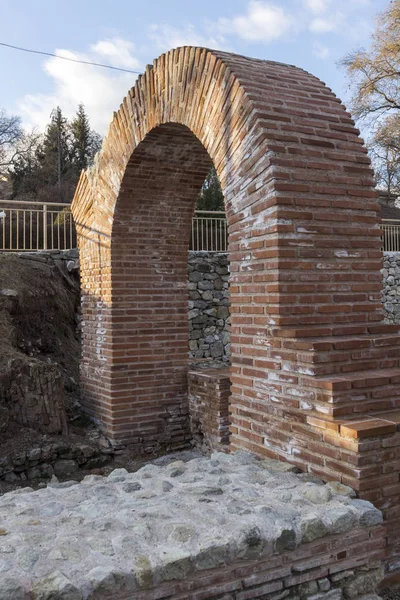 Solnedgången Den Antika Termiska Bad För Diocletianopolis Stad Hisarya Plovdiv — Stockfoto