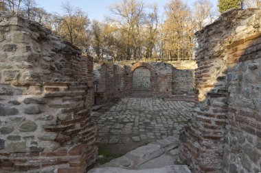 Gün batımı görünümü antik termal banyoları, Diocletianopolis, Hisarya kasaba, Plovdiv Bölge, Bulgaristan