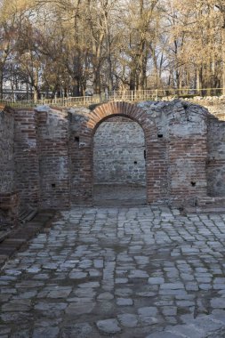 Gün batımı görünümü antik termal banyoları, Diocletianopolis, Hisarya kasaba, Plovdiv Bölge, Bulgaristan