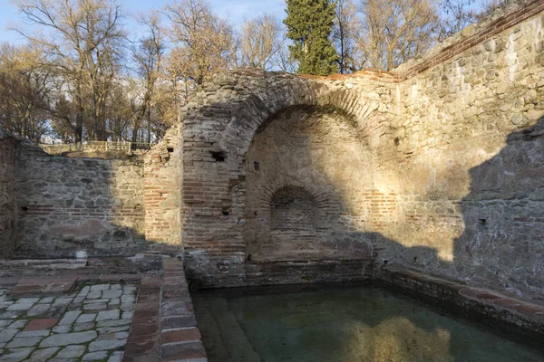 Vista Pôr Sol Das Antigas Termas Diocletianópolis Cidade Hisarya Região — Fotografia de Stock