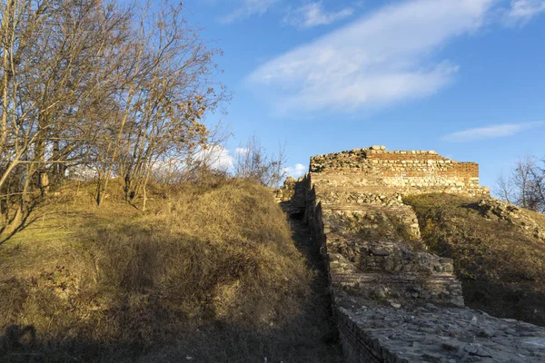 Veduta Tramonto Delle Rovine Delle Fortificazioni Dell Antica Città Romana — Foto Stock