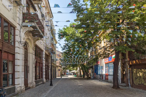 Plovdiv Bulgaria Julio 2018 Calle Casas Distrito Kapana Ciudad Plovdiv — Foto de Stock