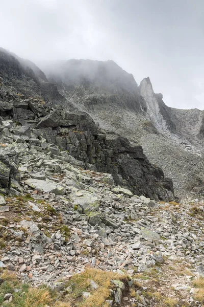 Paisagem Rochosa Rota Das Caminhadas Escalada Pico Musala Montanha Rila — Fotografia de Stock