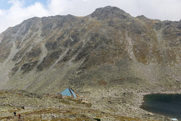 Panorama Del Lago Ledenoto Hielo Nubes Sobre Pico Musala Montaña —  Fotos de Stock