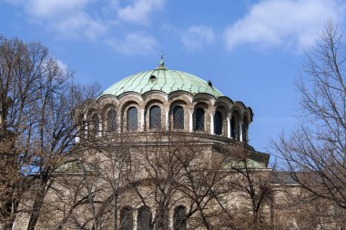Sofia, Bulgaristan - 21 Şubat 2019: Katedral kilise St. Nedelya Sofya, Bulgaristan