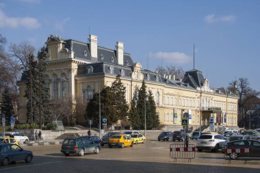 Sofia, Bulgaristan - 21 Şubat 2019: Bina, Ulusal Sanat Galerisi (Kraliyet Sarayı), Sofia, Bulgaristan