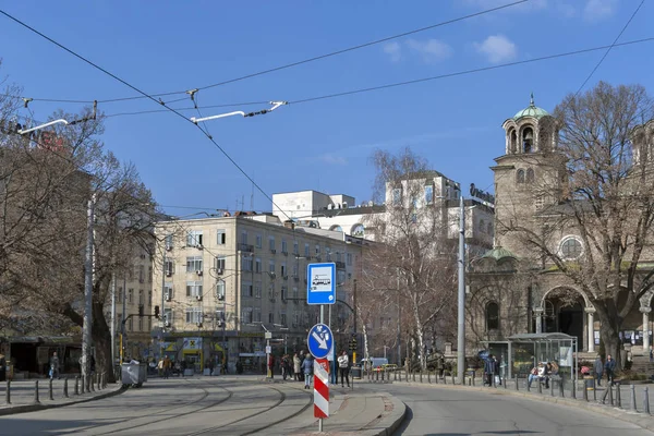 Sofia Bulgarije Februari 2019 Typisch Straat Het Gebouw Het Centrum — Stockfoto