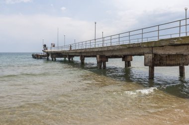 Sunny Beach, Bulgaristan - 2 Mayıs 2008: Panoramik ünlü yaz resort Sunny Beach, Burgaz bölge, Bulgaristan