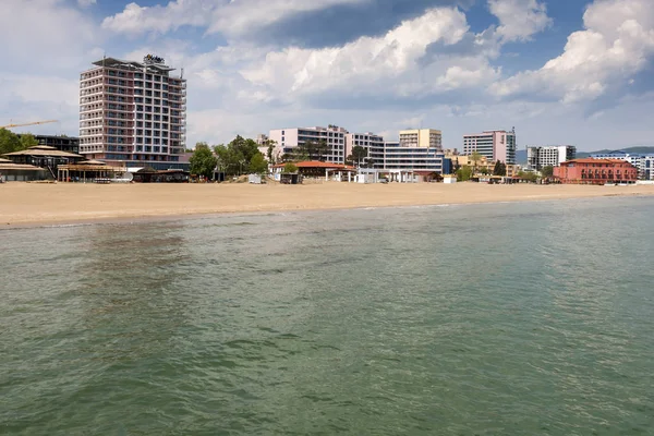 Sunny Beach, Bulgaristan - 2 Mayıs 2008: Panoramik ünlü yaz resort Sunny Beach, Burgaz bölge, Bulgaristan