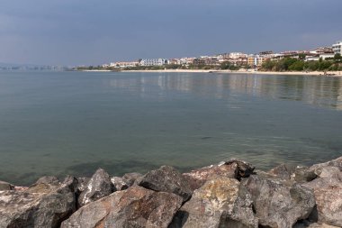 Sveti Vlas, Bulgaristan - 2 Mayıs 2008: Panoramik ünlü yaz çare Sveti Vlas (Saint Vlas), Burgaz bölge, Bulgaristan
