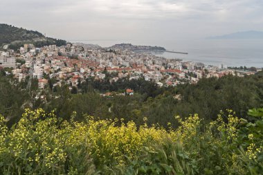 Panoramik şehir Kavala, Doğu Makedonya ve Trakya, Yunanistan için
