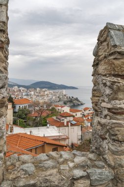 Kavala şehir, Doğu Makedonya ve Trakya, Yunanistan eski town Panorama