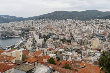 Kavala şehir, Doğu Makedonya ve Trakya, Yunanistan eski town Panorama
