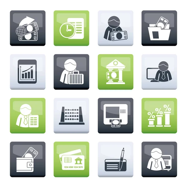 Bank Finance Icons Color Background Vector Icon Set Stock Vector