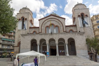 Thessaloniki, Yunanistan - 30 Eylül 2017: Ortodoks Kilisesi, Ekklisia Panagia Dexia Selanik şehir, orta Makedonya, Yunanistan ortasına