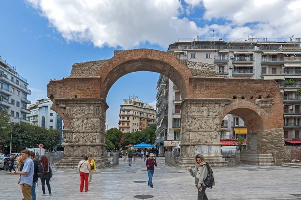 Θεσσαλονίκη Ελλάδα Σεπτεμβρίου 2017 Ερείπια Της Ρωμαϊκής Αψίδα Του Γαλέριου — Φωτογραφία Αρχείου