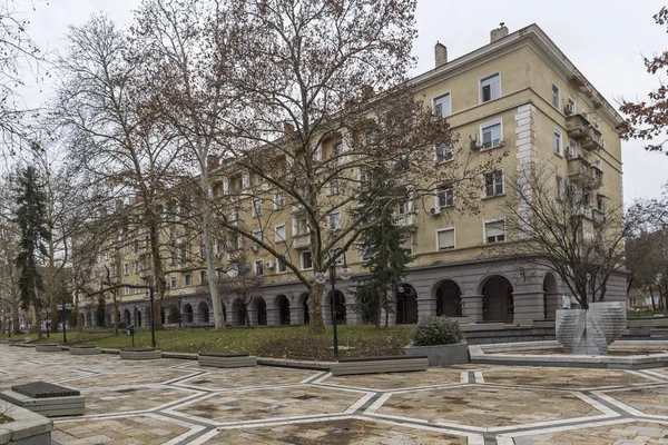 Dimitrovgrad Bulgaria Febbraio 2019 Strada Centrale Costruzione Nella Città Dimitrovgrad — Foto Stock