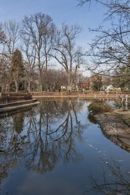 Sofya, Bulgaristan - 7 Mart 2019: Sofya'daki Borisova gradina Gölü(Boris Garden), Bulgaristan